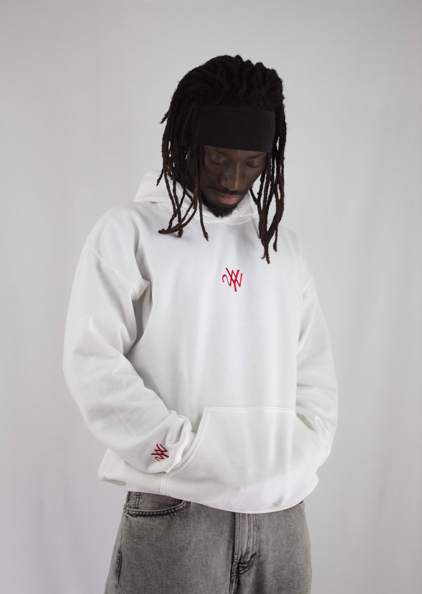 Sweat Blanc à capuche YA2NE